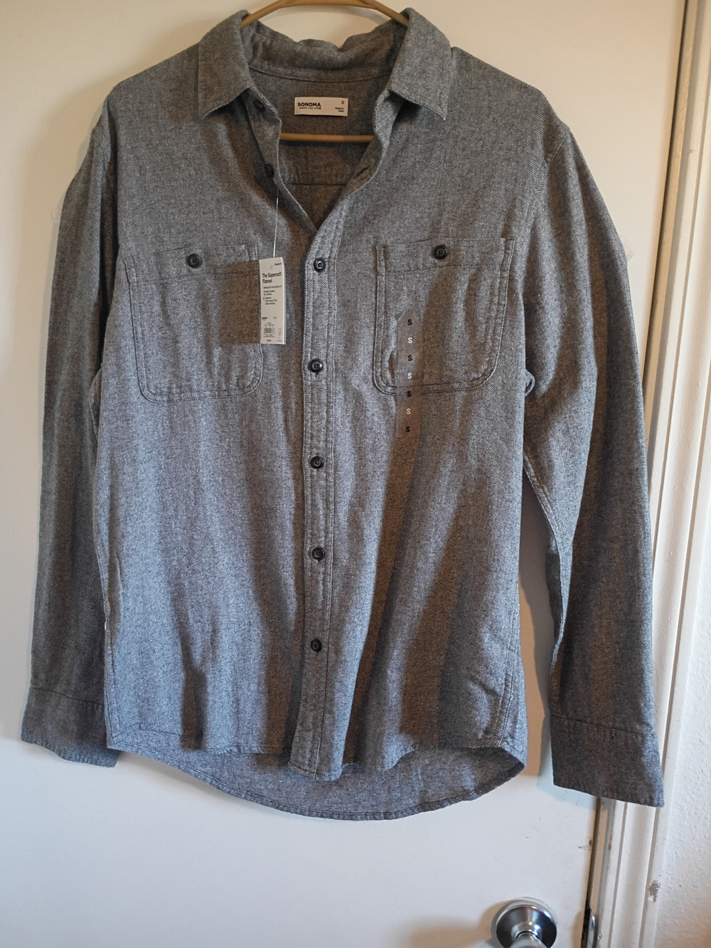 Goodfellow & Co Men's Heather Gray Long-Sleeve Button-Down Shirt